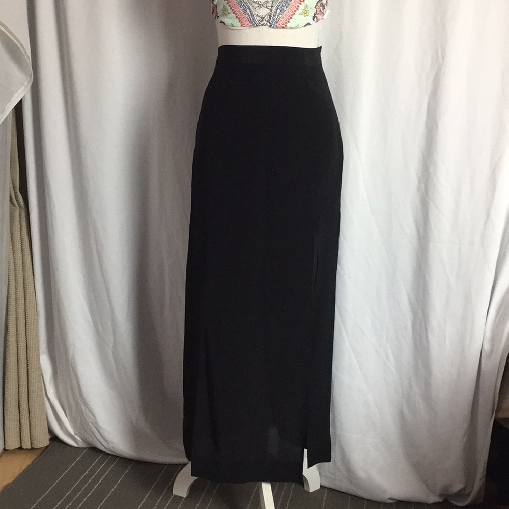 Madewell two slit silk maxi skirt